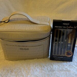 Steve Madden Beige Toiletry Bag, Eyeliner Set